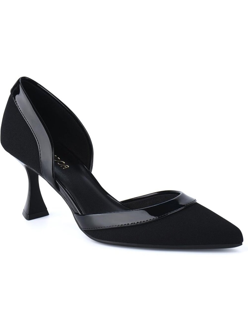 Women's Black Low Heel Pointed Closed Toe Comfortable Stiletto Party Pumps Shoes